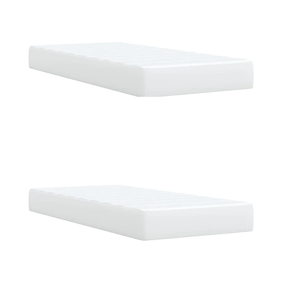 Sommier à lattes de lit avec matelas Blanc 200x200cm Similicuir - 6