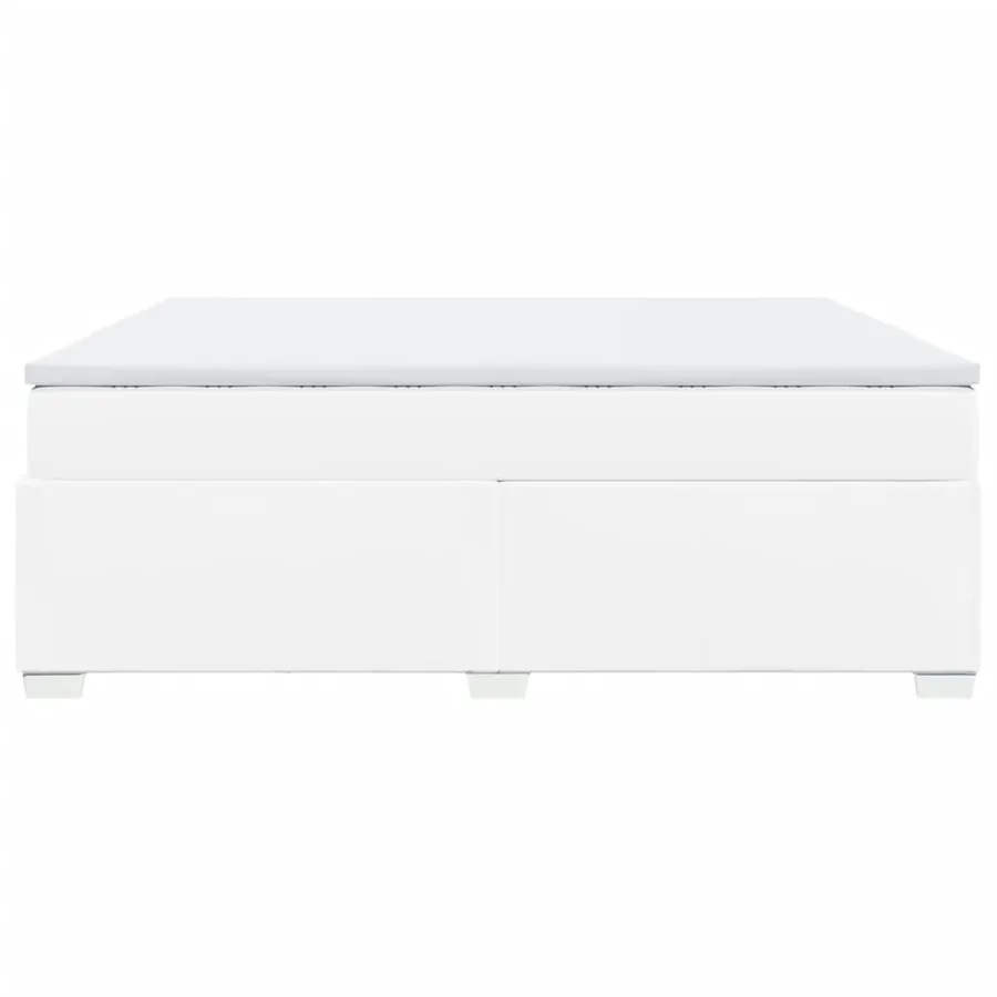 Sommier à lattes de lit avec matelas Blanc 200x200cm Similicuir - 8