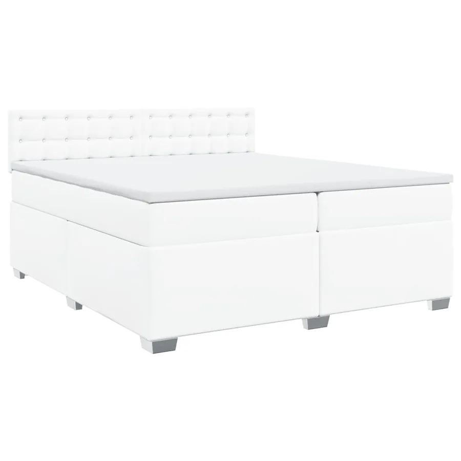 Sommier à lattes de lit avec matelas Blanc 200x200cm Similicuir - 2
