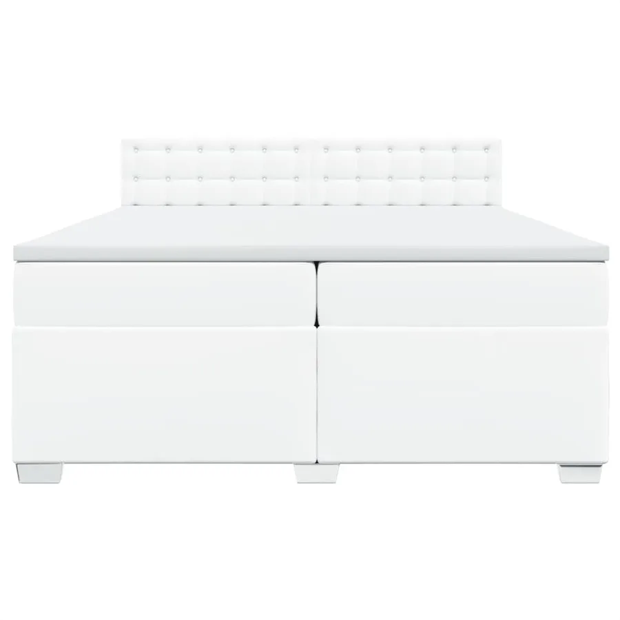 Sommier à lattes de lit avec matelas Blanc 200x200cm Similicuir - 4
