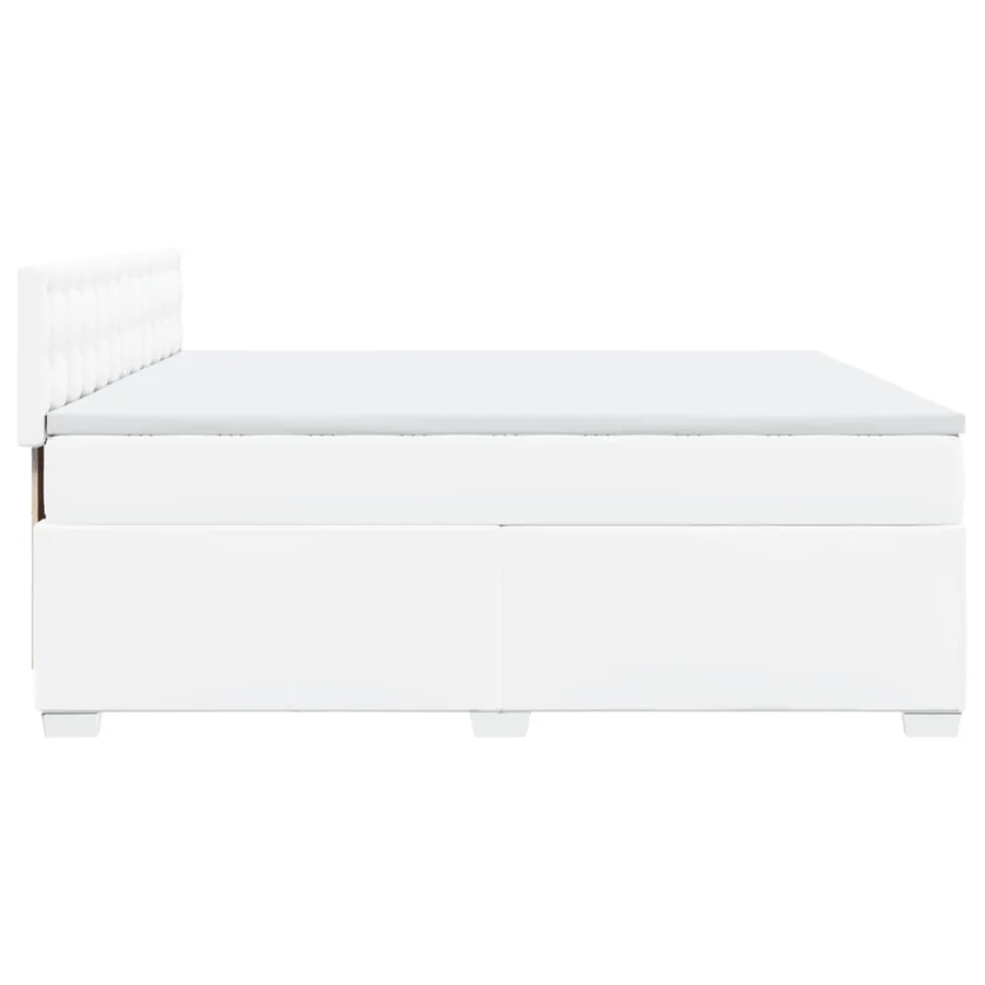 Sommier à lattes de lit avec matelas Blanc 200x200cm Similicuir - 5