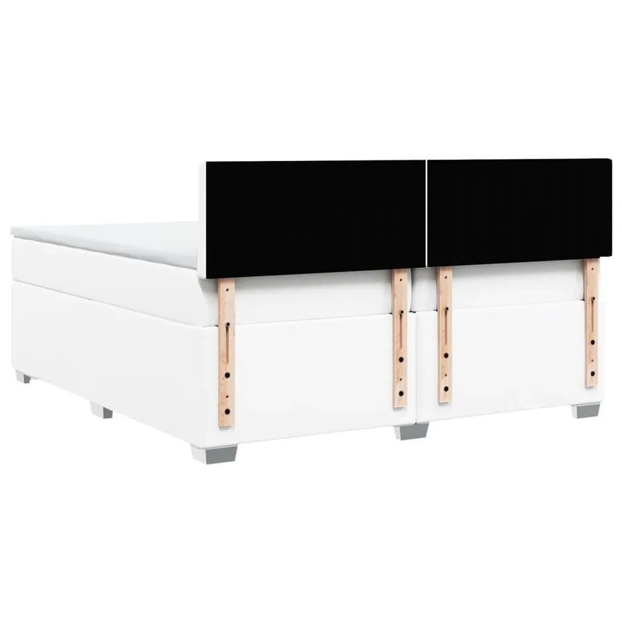 Sommier à lattes de lit avec matelas Blanc 200x200cm Similicuir - 6