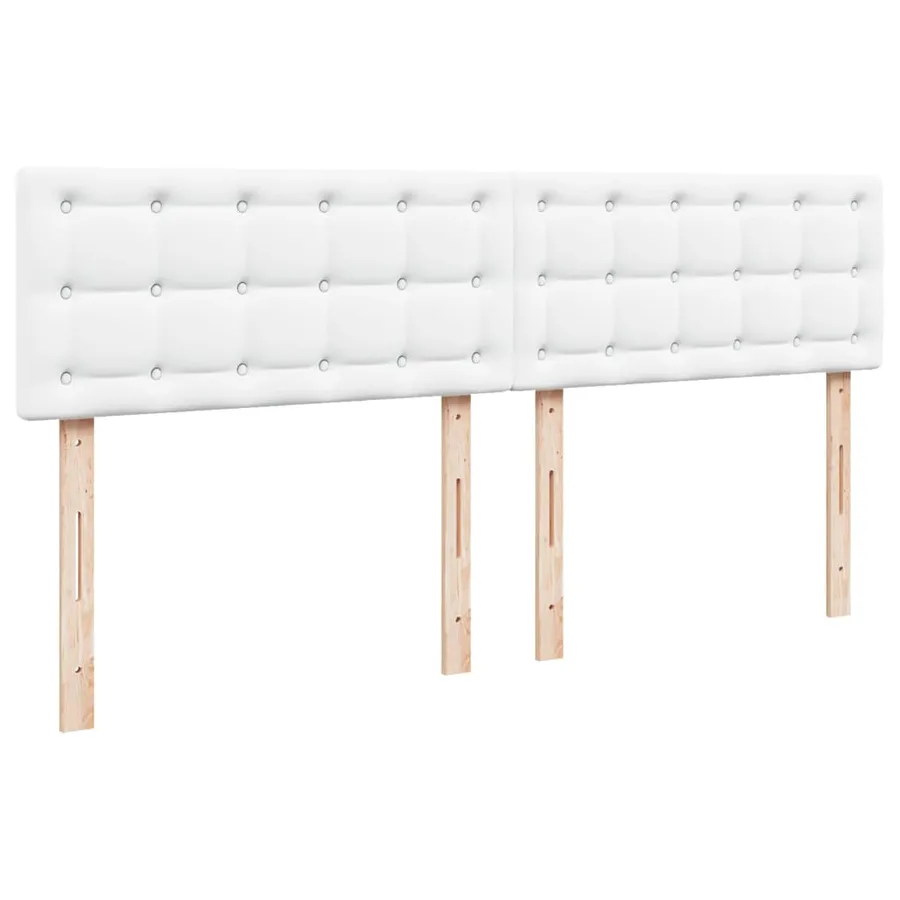 Sommier à lattes de lit avec matelas Blanc 200x200cm Similicuir - 7