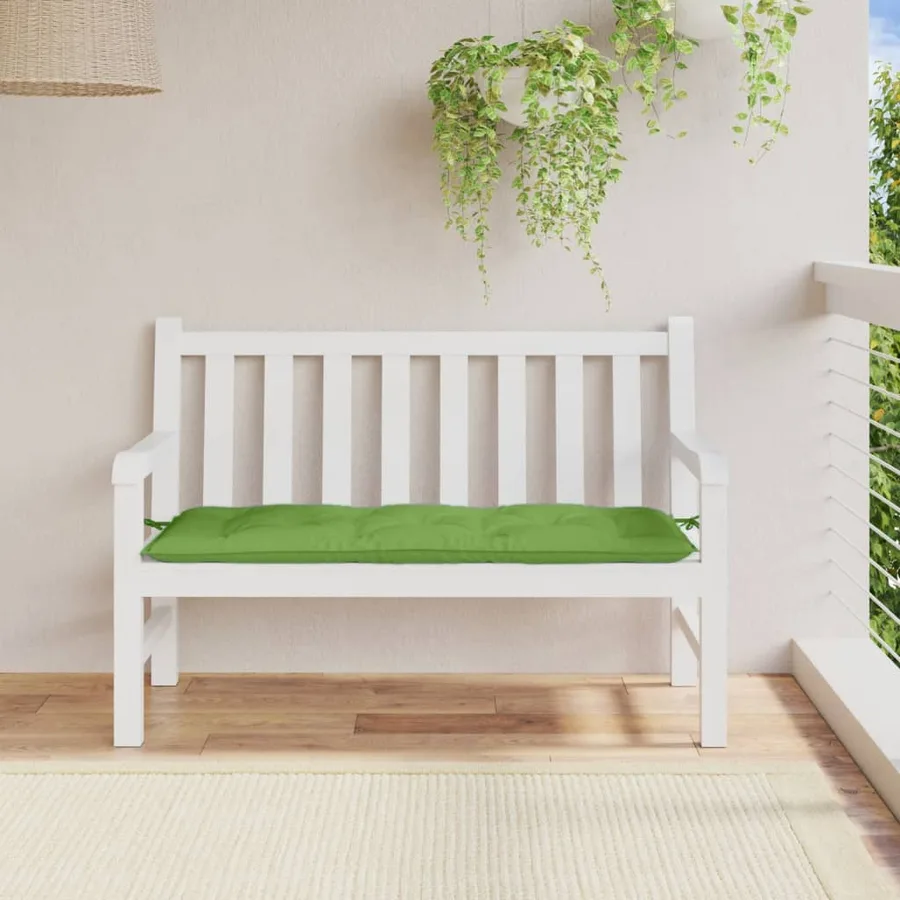 Coussin de banc de jardin vert mélangé 120x50x7 cm tissu - 3