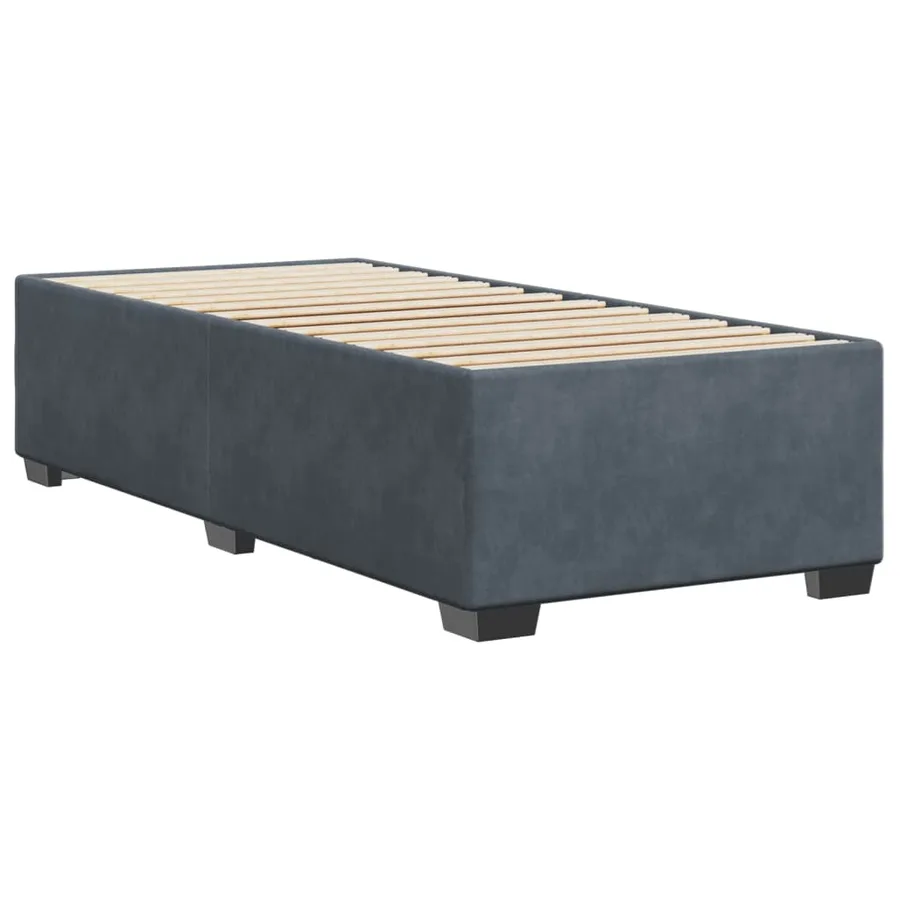 Cadre de lit sans matelas gris foncé 90x200 cm velours - 3