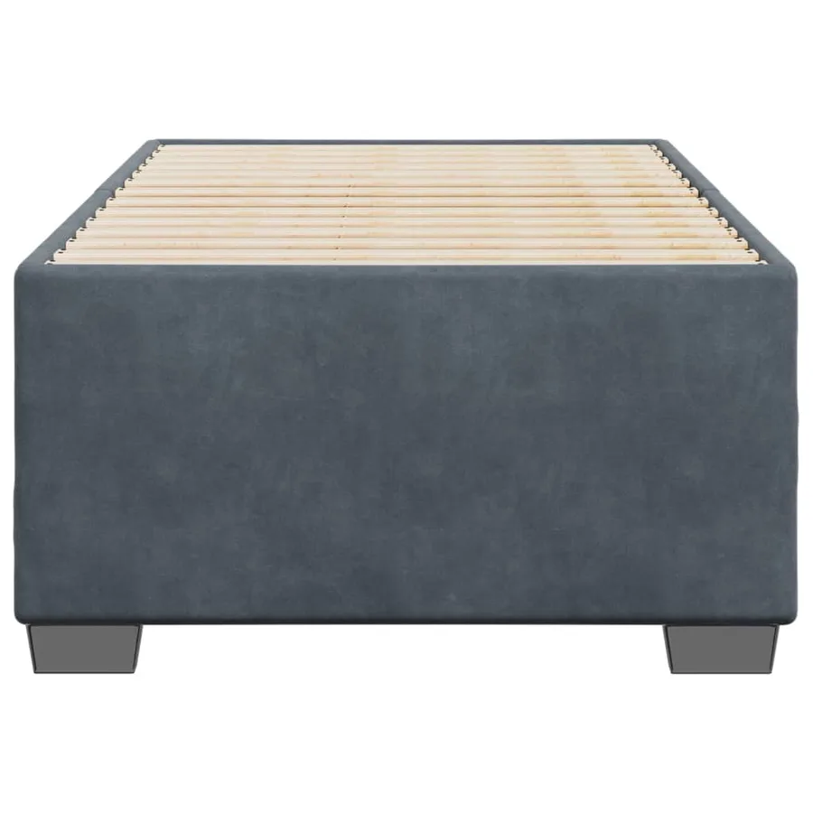 Cadre de lit sans matelas gris foncé 90x200 cm velours - 4