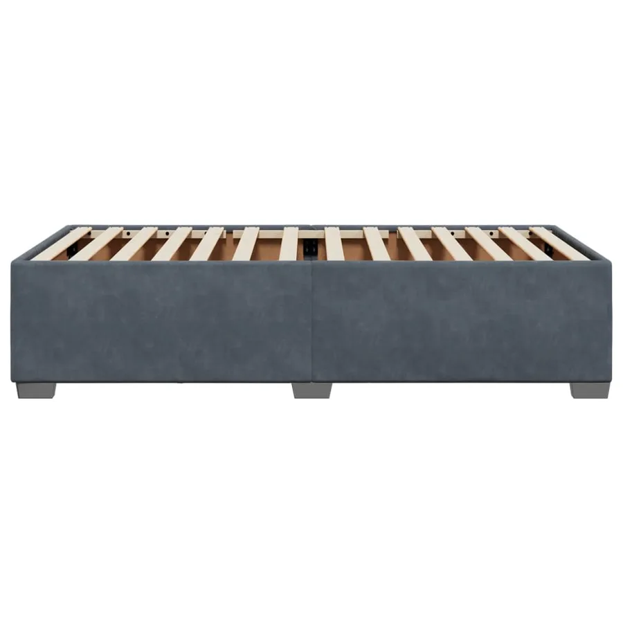 Cadre de lit sans matelas gris foncé 90x200 cm velours - 5