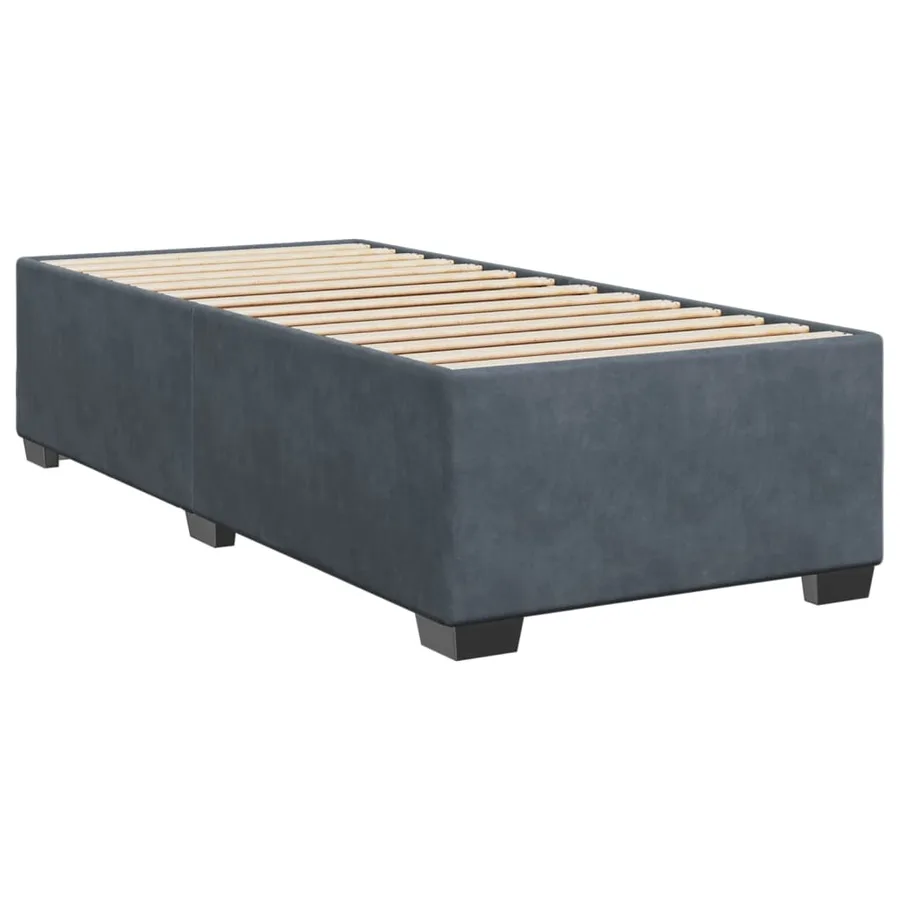Cadre de lit sans matelas gris foncé 90x200 cm velours - 6