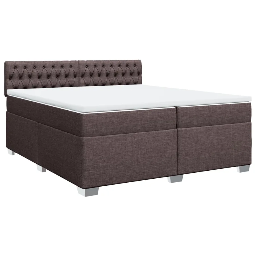 Sommier à lattes de lit avec matelas Marron foncé 200x200 cm - 2
