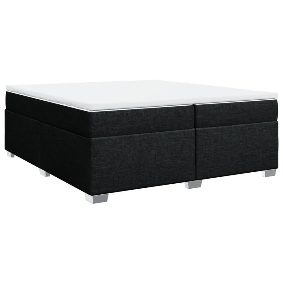 Sommier à lattes de lit avec matelas Noir 200x200 cm Tissu - 2
