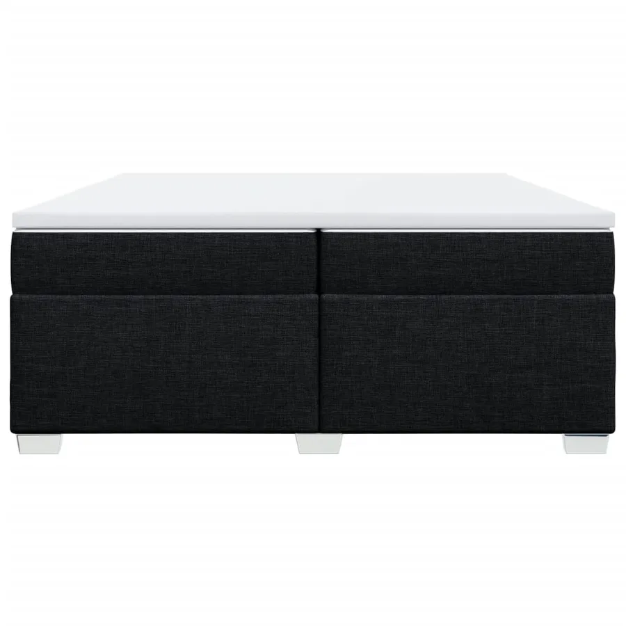 Sommier à lattes de lit avec matelas Noir 200x200 cm Tissu - 4