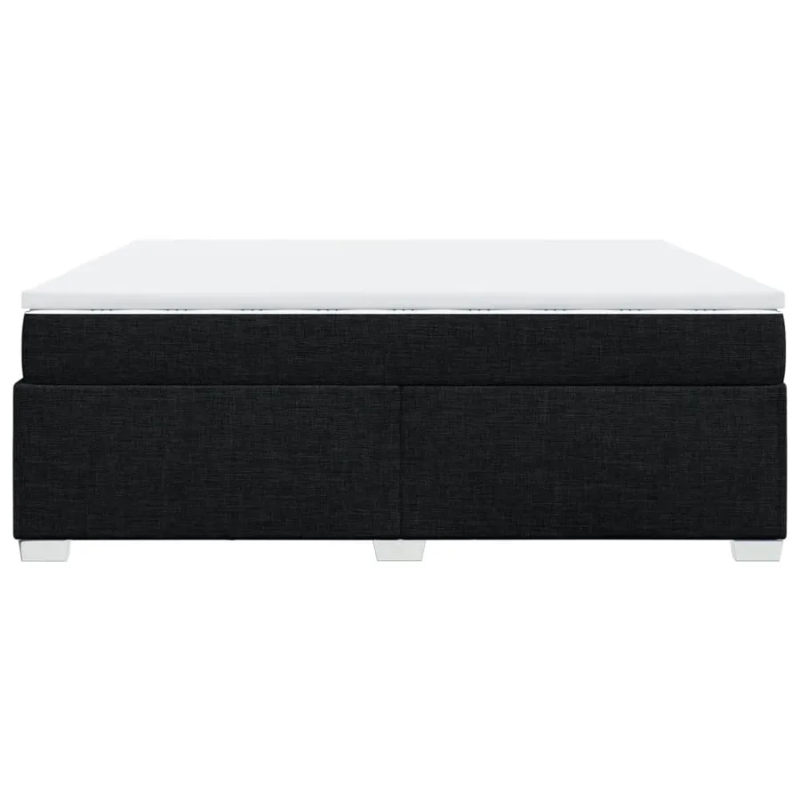 Sommier à lattes de lit avec matelas Noir 200x200 cm Tissu - 8