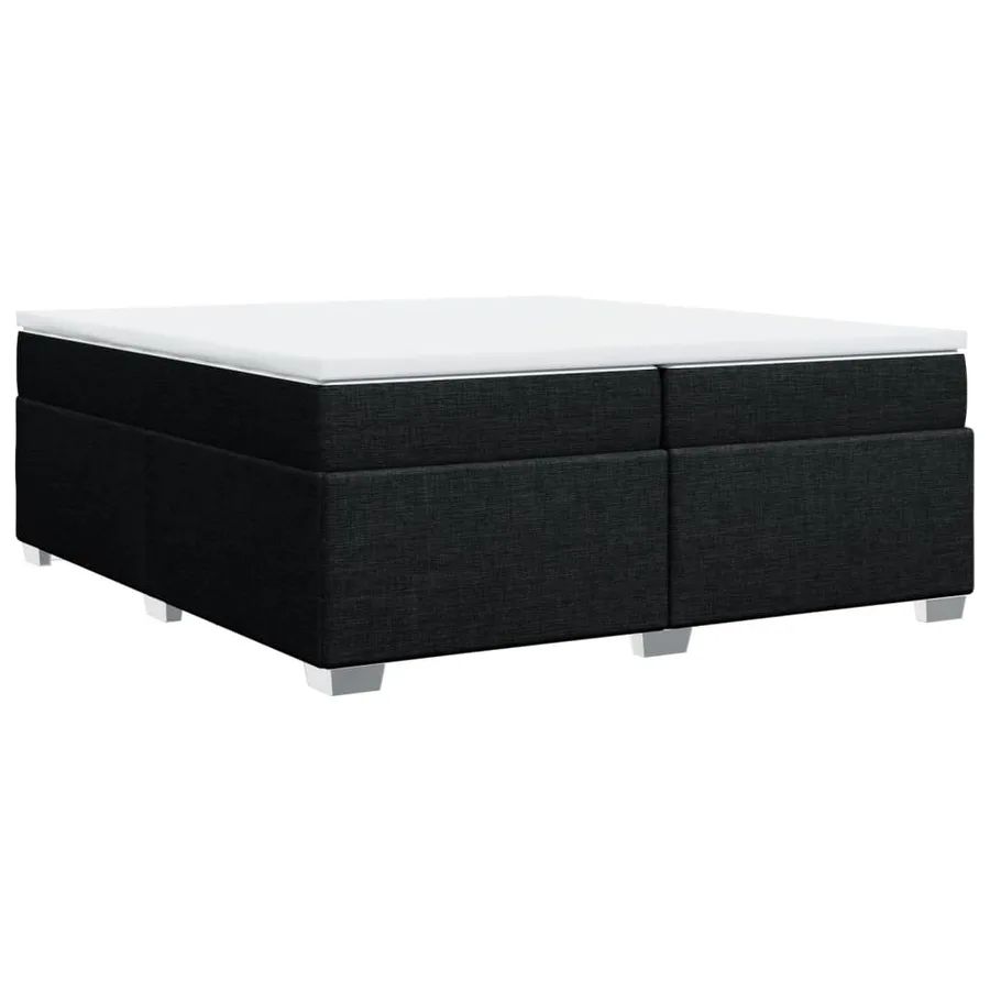 Sommier à lattes de lit avec matelas Noir 200x200 cm Tissu - 9