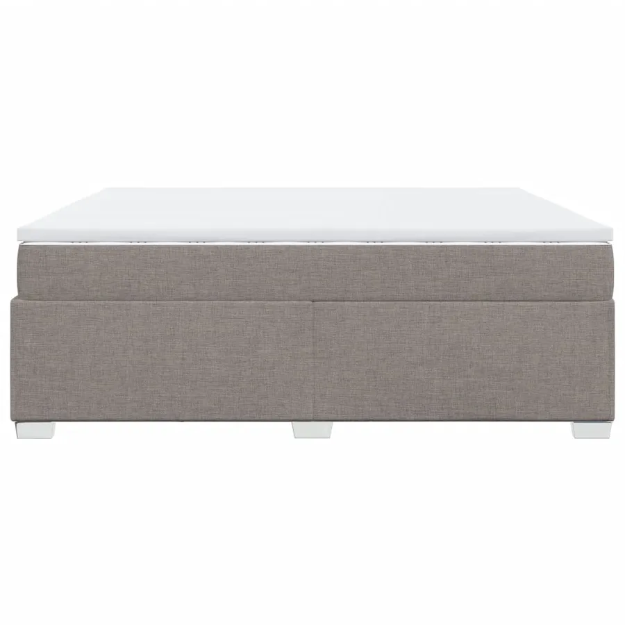 Sommier à lattes de lit avec matelas Taupe 200x200 cm Tissu - 8