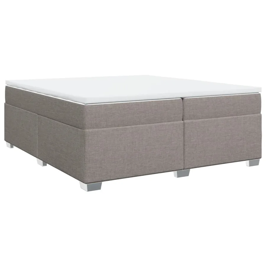 Sommier à lattes de lit avec matelas Taupe 200x200 cm Tissu - 9