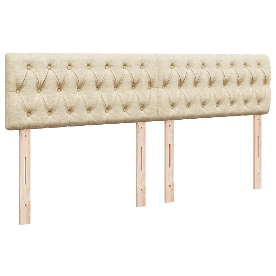 Sommier à lattes de lit avec matelas Crème 200x200 cm Tissu - 8