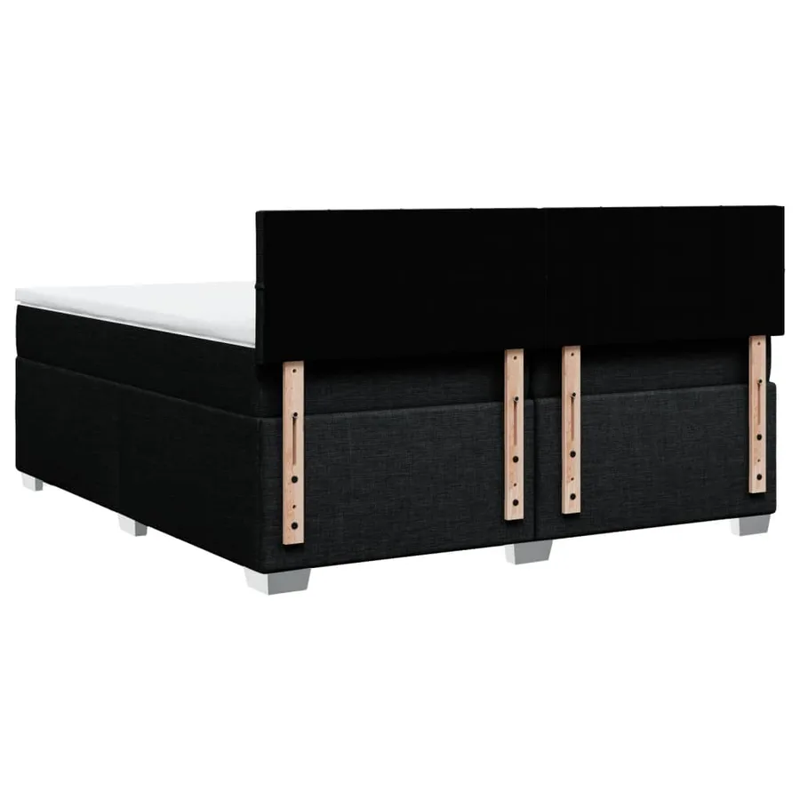 Sommier à lattes de lit avec matelas Noir 200x200 cm Tissu - 10