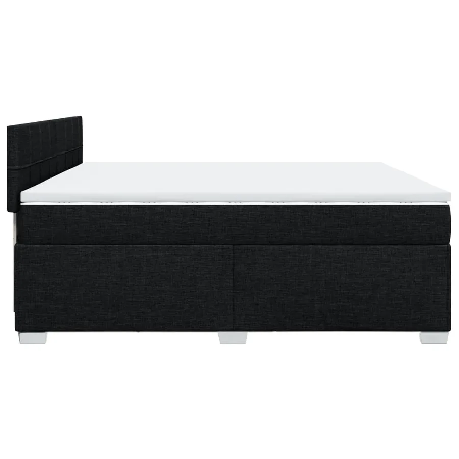 Sommier à lattes de lit avec matelas Noir 200x200 cm Tissu - 9