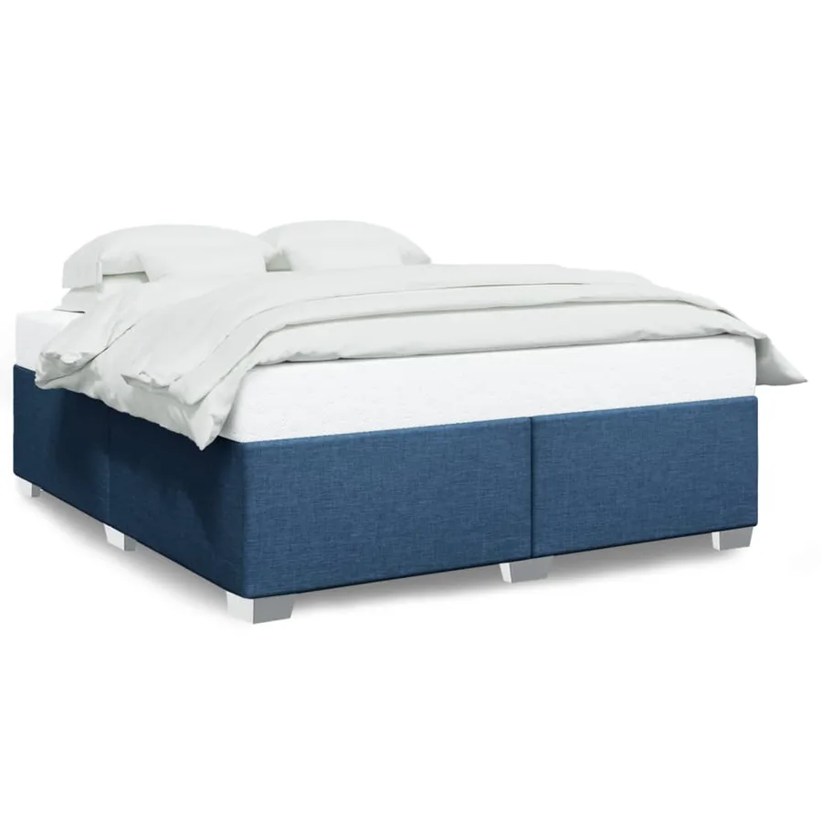 Cadre de lit sans matelas bleu 200x200 cm tissu - 2