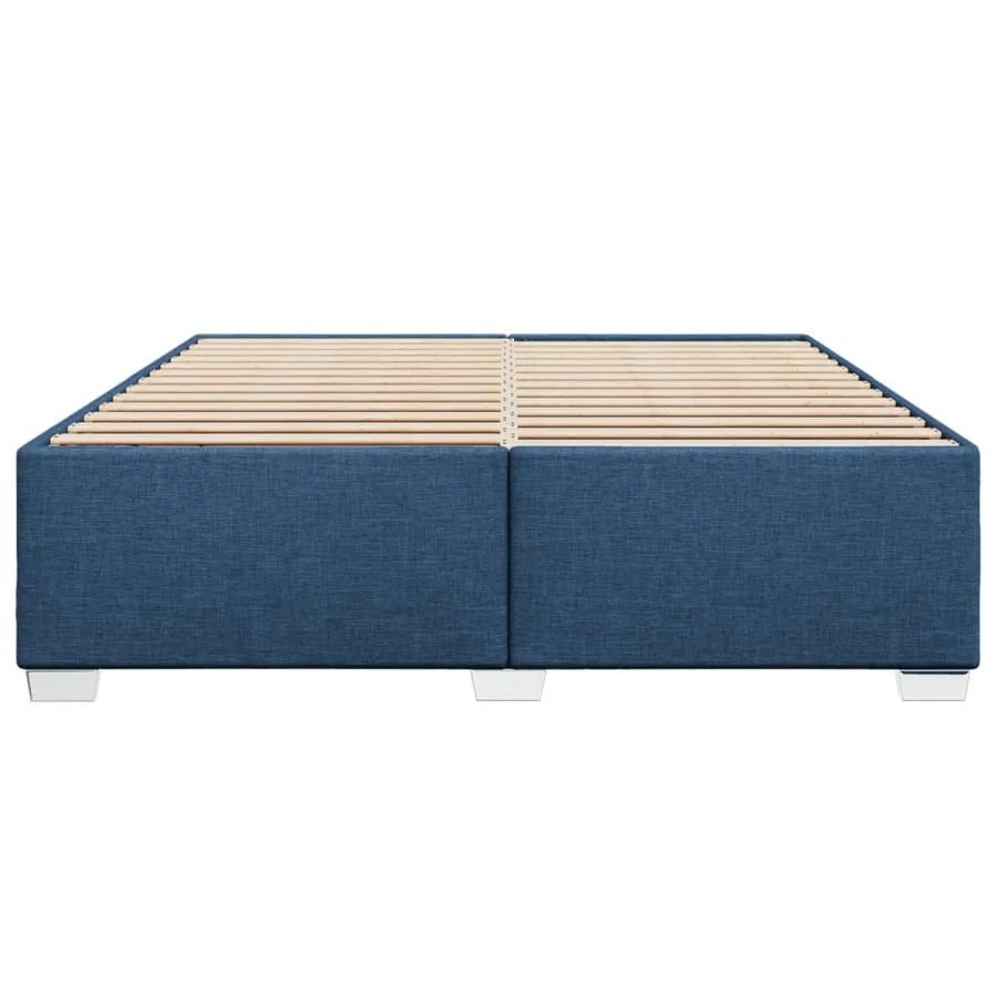 Cadre de lit sans matelas bleu 200x200 cm tissu - 4