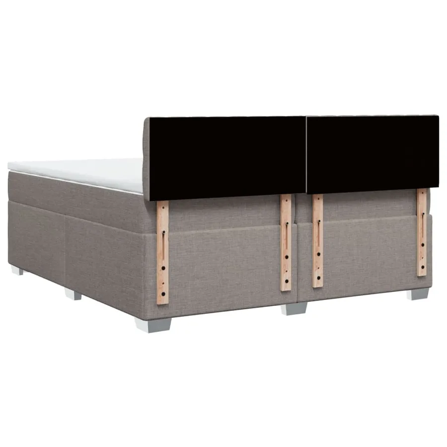 Sommier à lattes de lit avec matelas Taupe 200x200 cm Tissu - 12