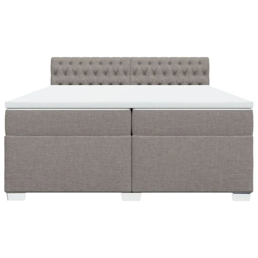 Sommier à lattes de lit avec matelas Taupe 200x200 cm Tissu - 6