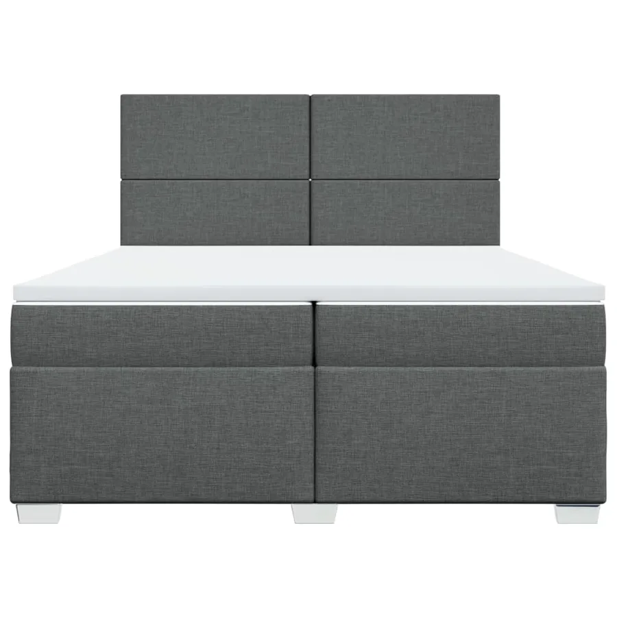 Sommier à lattes de lit avec matelas Gris foncé 200x200cm Tissu - 4