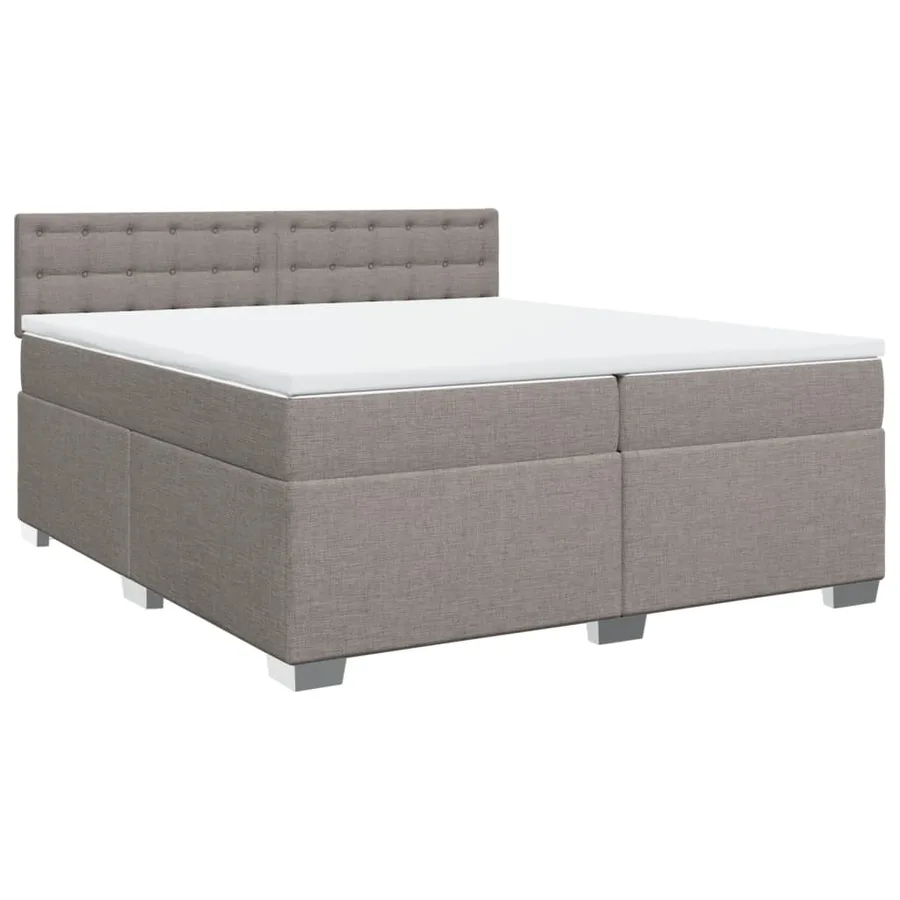 Sommier à lattes de lit avec matelas Taupe 200x200 cm Tissu - 2
