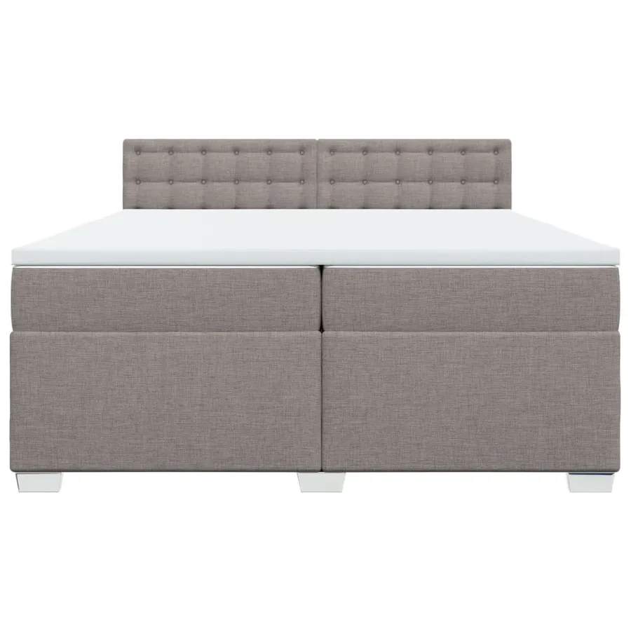Sommier à lattes de lit avec matelas Taupe 200x200 cm Tissu - 4