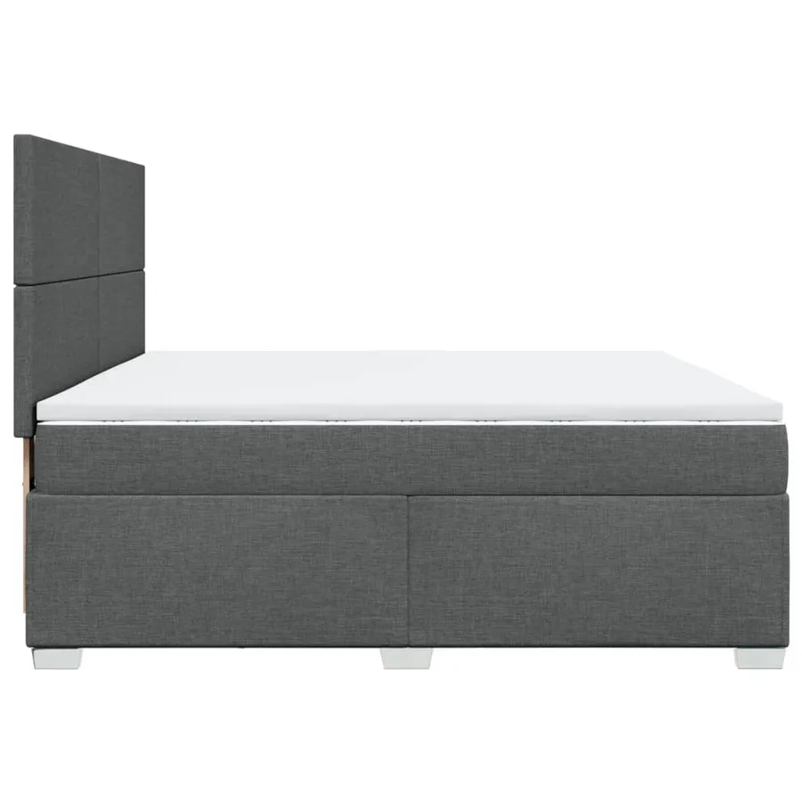 Sommier à lattes de lit avec matelas Gris foncé 200x200cm Tissu - 11