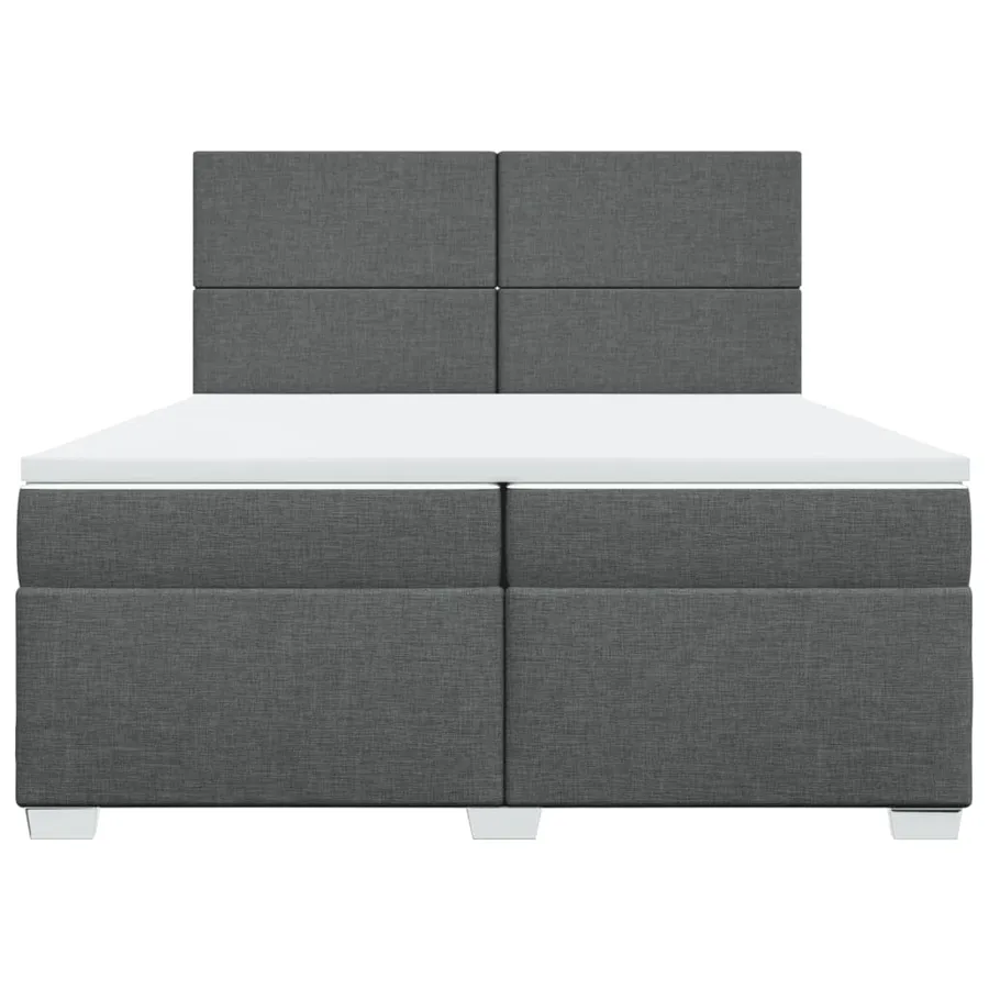 Sommier à lattes de lit avec matelas Gris foncé 200x200cm Tissu - 6