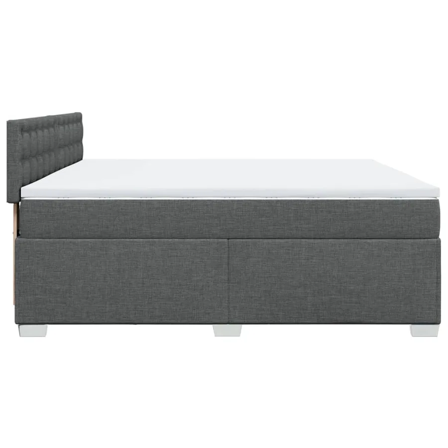 Sommier à lattes de lit avec matelas Gris foncé 200x200cm Tissu - 11