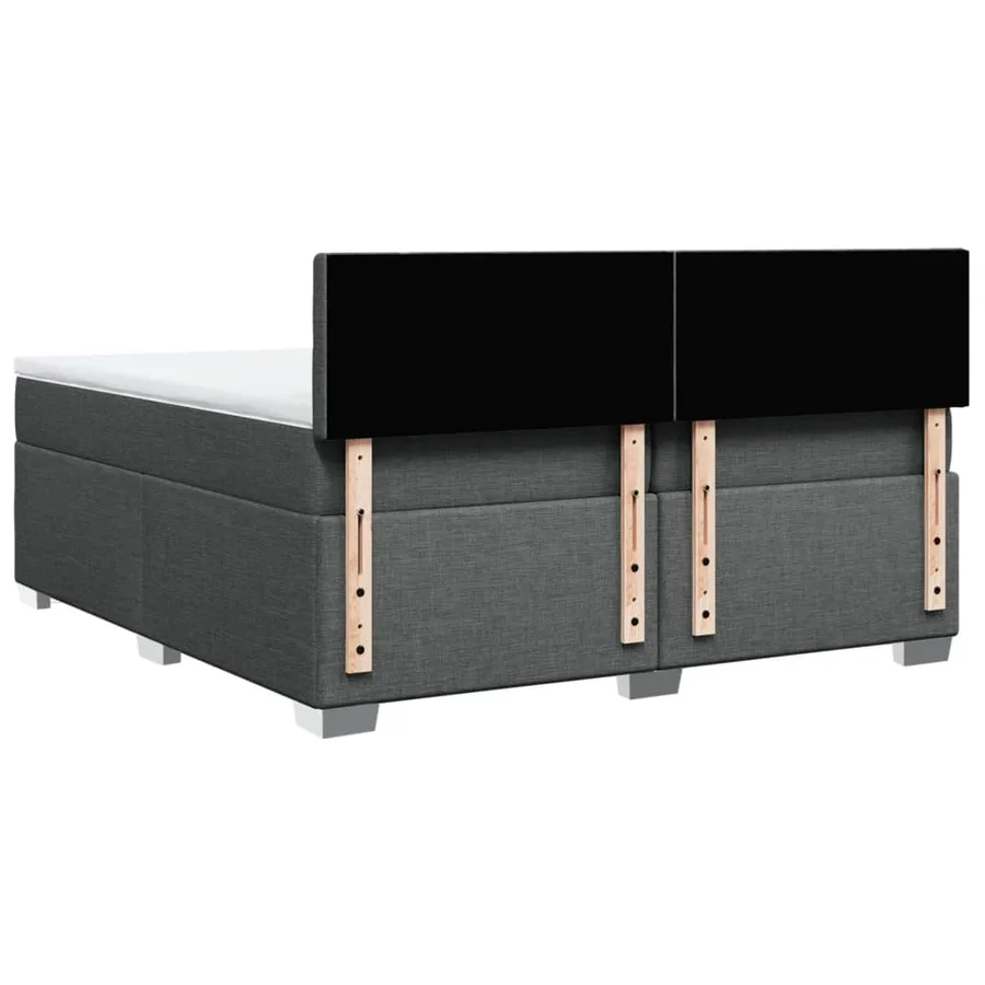 Sommier à lattes de lit avec matelas Gris foncé 200x200cm Tissu - 12