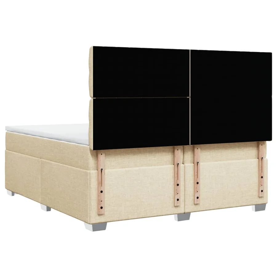 Sommier à lattes de lit avec matelas Crème 200x200 cm Tissu - 12