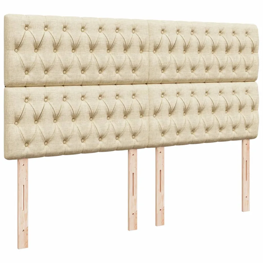 Sommier à lattes de lit avec matelas Crème 200x200 cm Tissu - 7