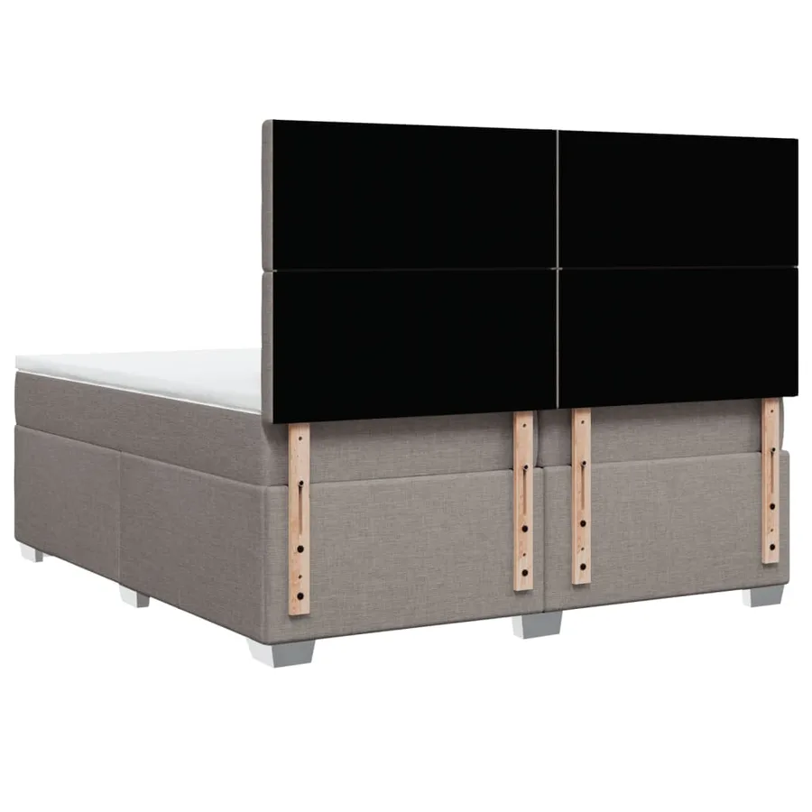 Sommier à lattes de lit avec matelas Taupe 200x200 cm Tissu - 12