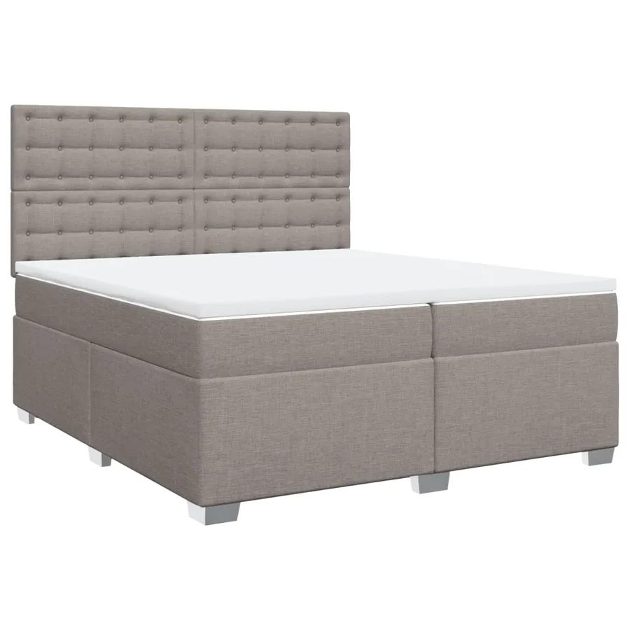 Sommier à lattes de lit avec matelas Taupe 200x200 cm Tissu - 3