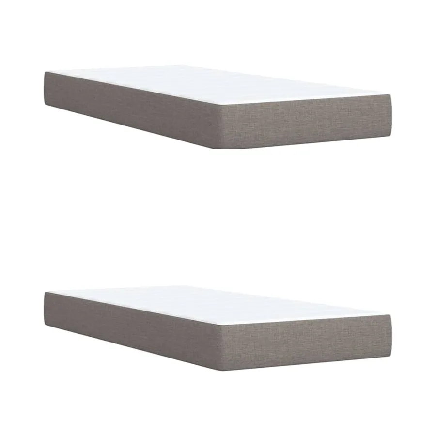 Sommier à lattes de lit avec matelas Taupe 200x200 cm Tissu - 9