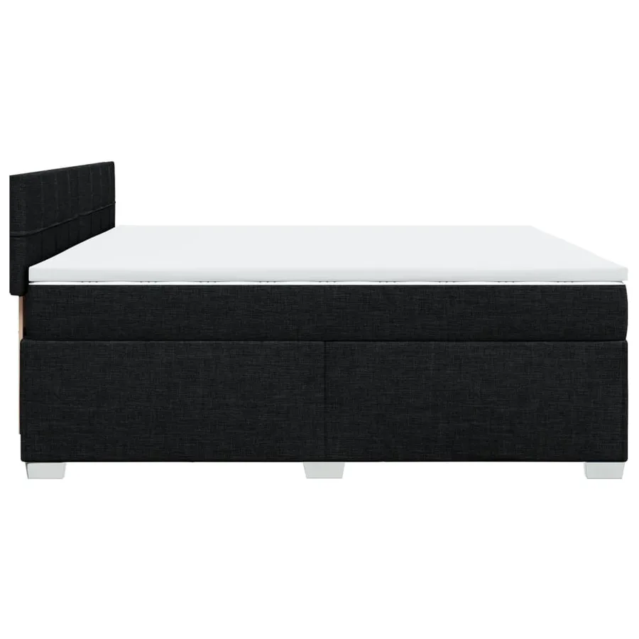 Sommier à lattes de lit avec matelas Noir 200x200 cm Tissu - 11