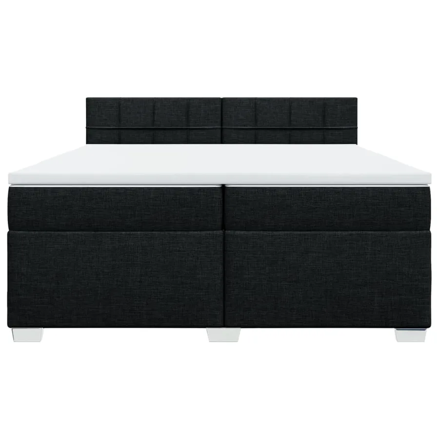 Sommier à lattes de lit avec matelas Noir 200x200 cm Tissu - 6