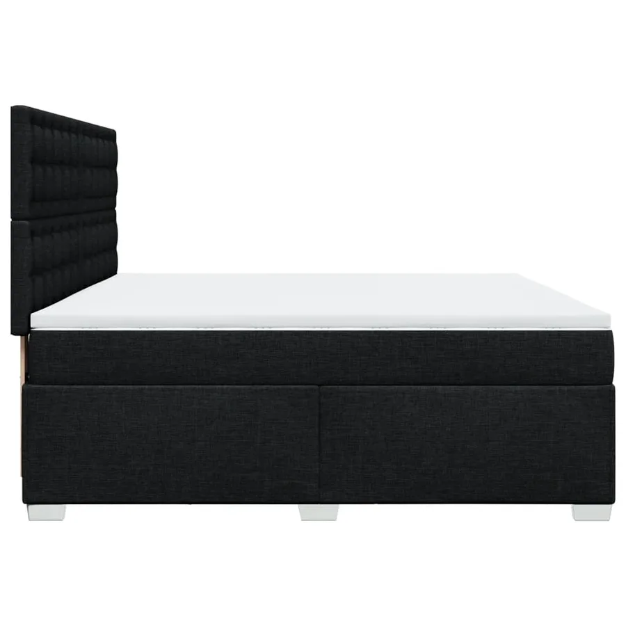 Sommier à lattes de lit avec matelas Noir 200x200 cm Tissu - 11