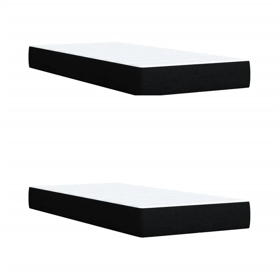Sommier à lattes de lit avec matelas Noir 200x200 cm Tissu - 9