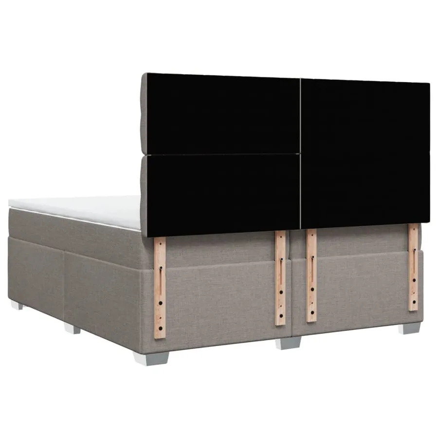 Sommier à lattes de lit avec matelas Taupe 200x200 cm Tissu - 10