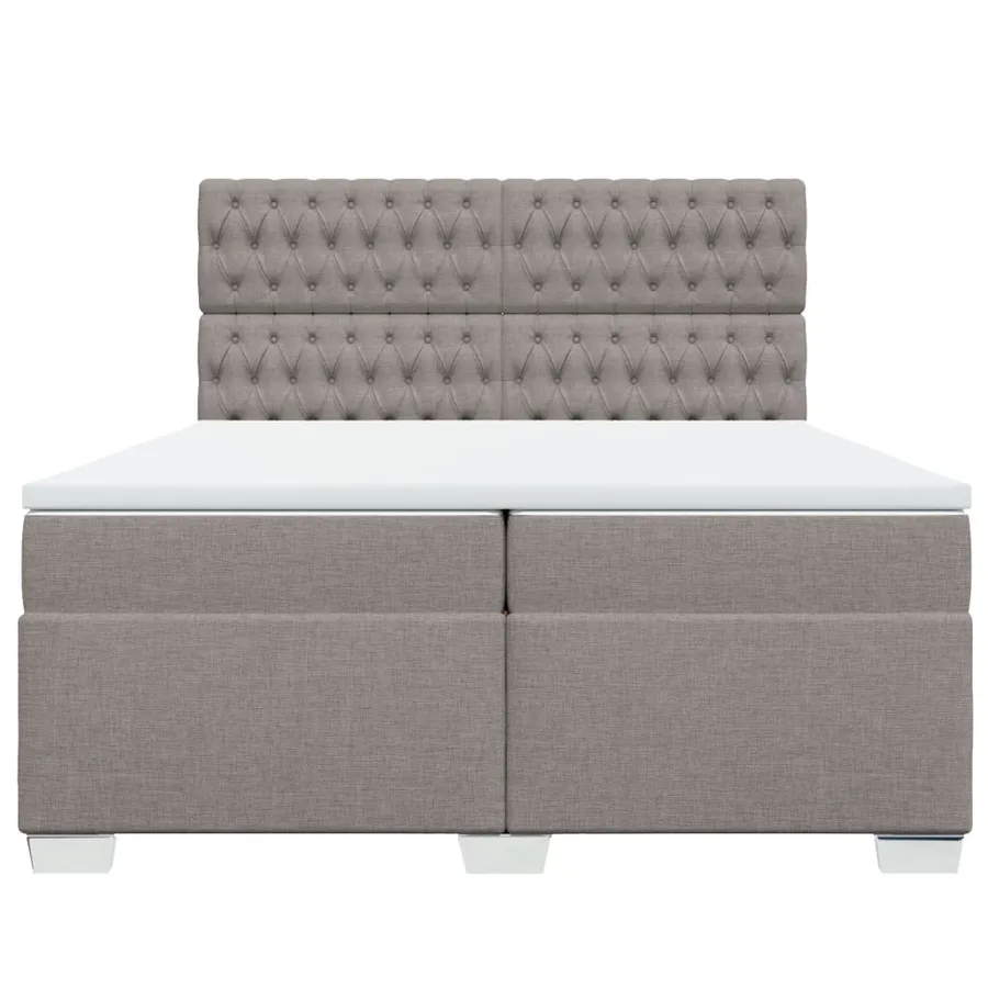 Sommier à lattes de lit avec matelas Taupe 200x200 cm Tissu - 4