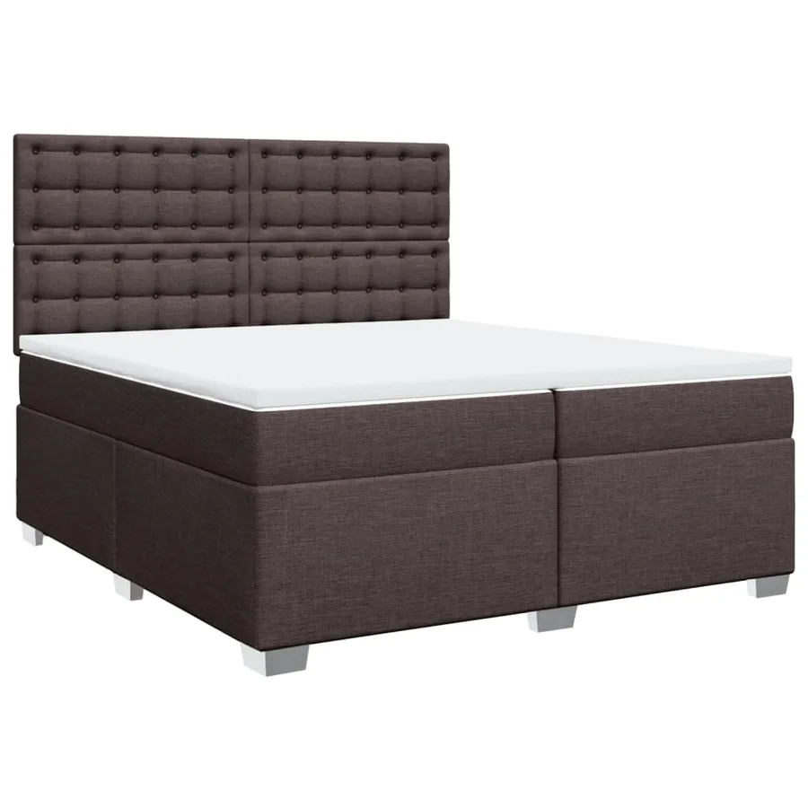 Sommier à lattes de lit avec matelas Marron foncé 200x200 cm - 2