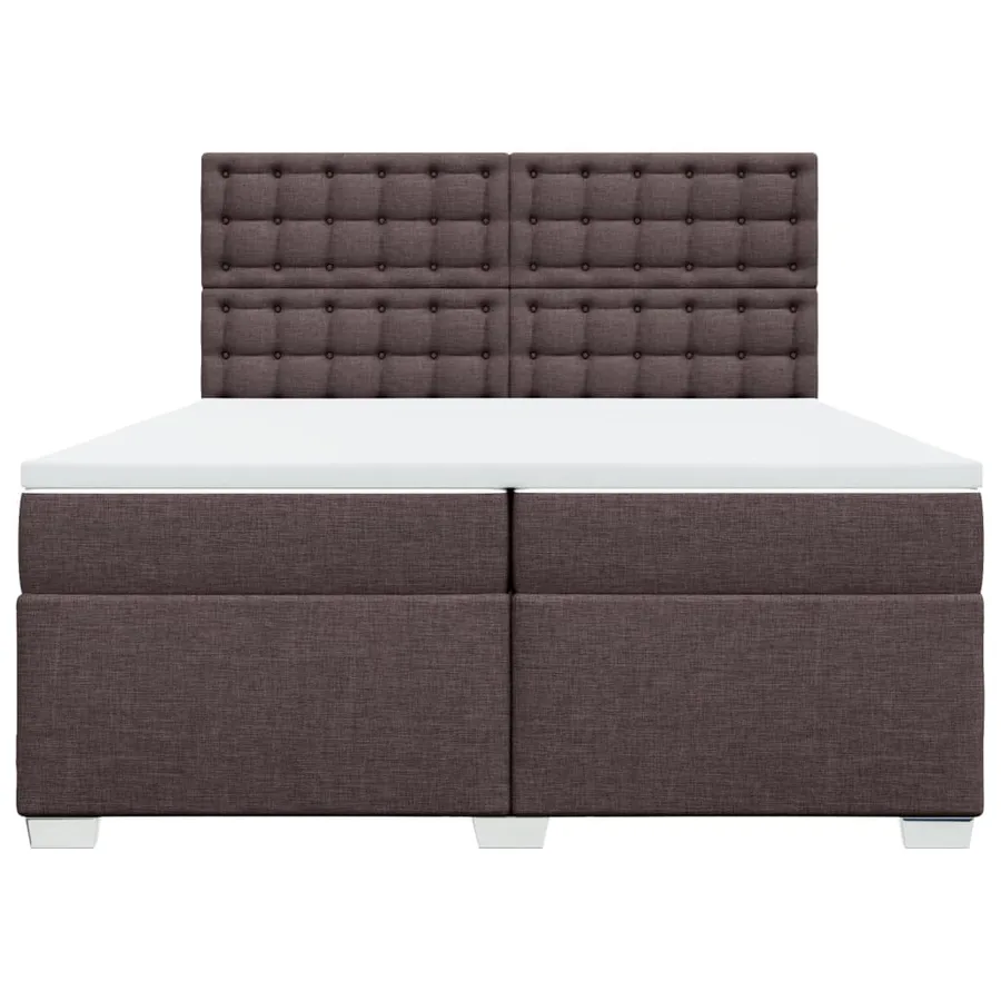 Sommier à lattes de lit avec matelas Marron foncé 200x200 cm - 4