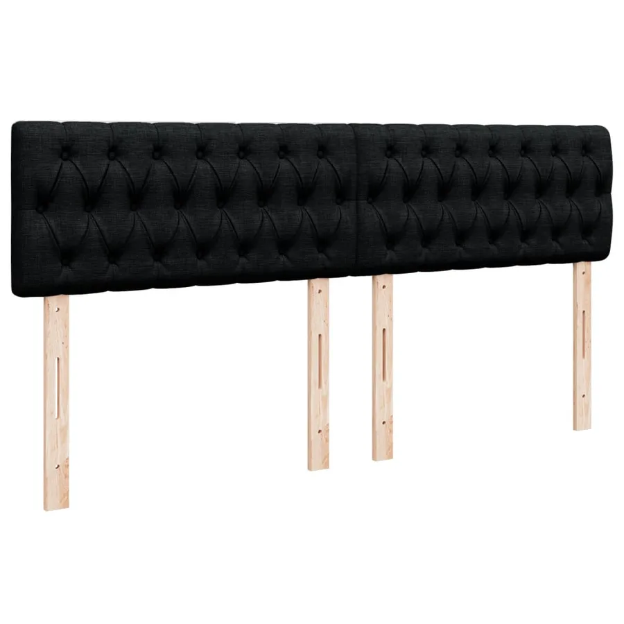 Sommier à lattes de lit avec matelas Noir 200x200 cm Tissu - 7