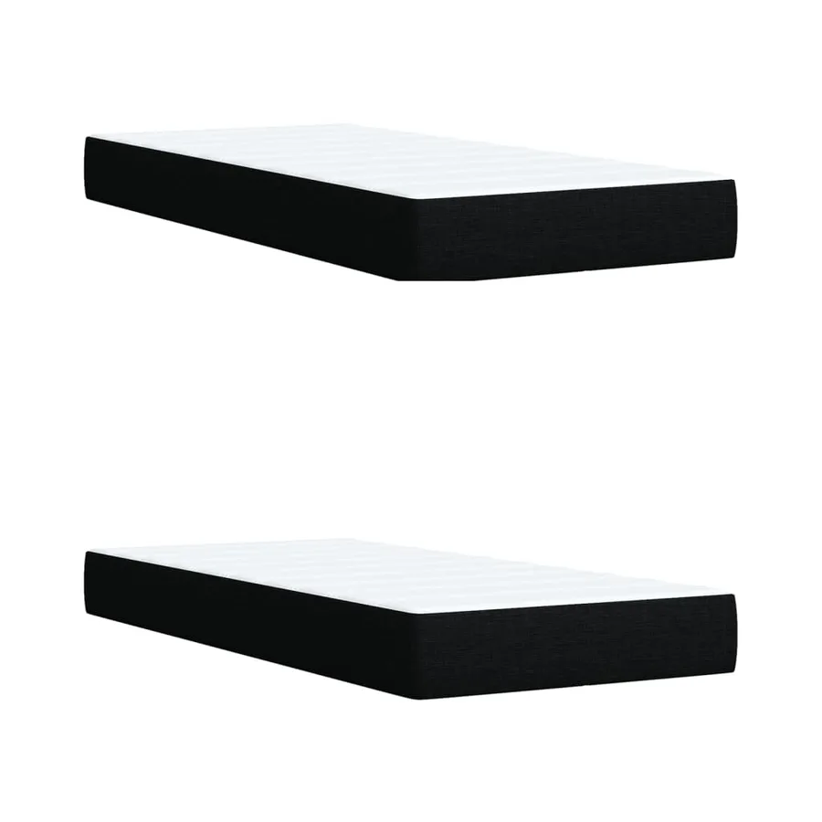 Sommier à lattes de lit avec matelas Noir 200x200 cm Tissu - 9