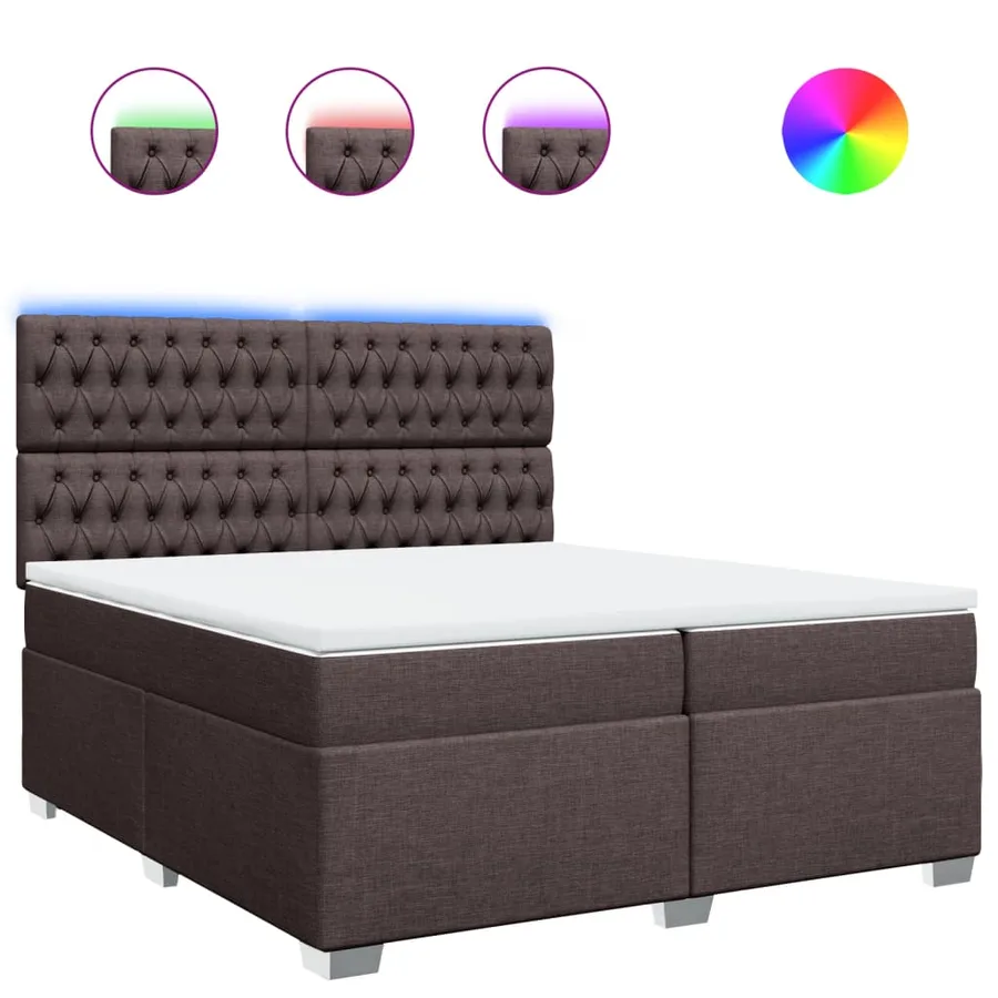 Sommier à lattes de lit avec matelas Marron foncé 200x200 cm - 2