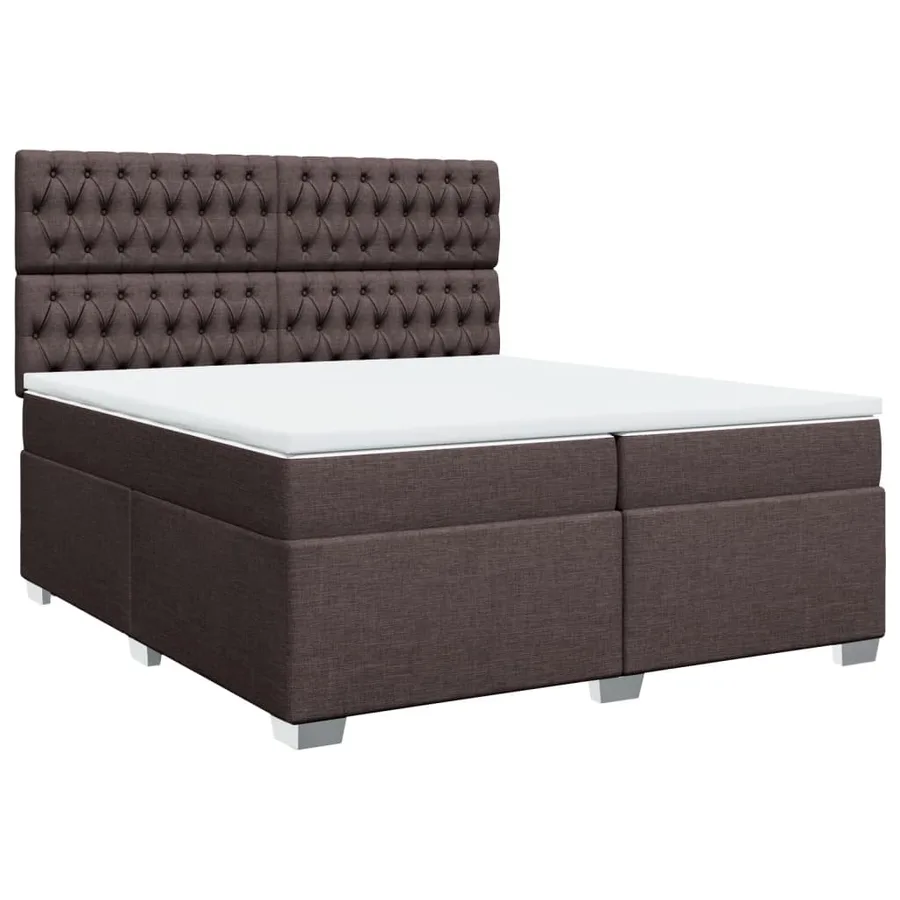 Sommier à lattes de lit avec matelas Marron foncé 200x200 cm - 3